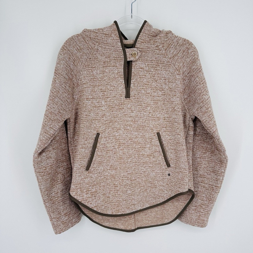 PRANA Tri Thermal Hooded Poncho Pullover Kangaroo Pocket Sweater Size Small - Picture 3 of 13